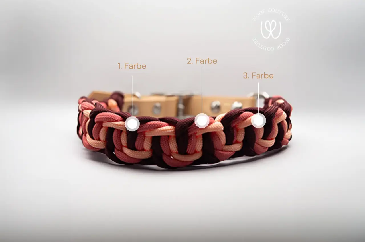 DESIGNSTUDIO | Paracord Halsband mit BioThane® Modell Caro - Woof Couture