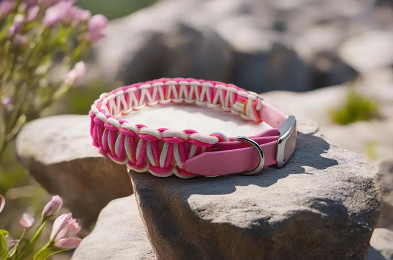 DESIGNSTUDIO | BioThane® Halsband mit Paracord zweifarbig | Modell Carmen - Woof Couture