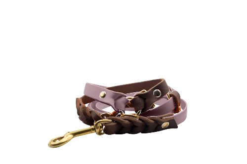 DESIGNSTUDIO | Umhängeleine BioThane® x Leder | verstellbar - Woof Couture