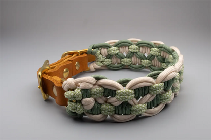 DESIGNSTUDIO | Paracord Halsband x Leder | Modell Charlotta