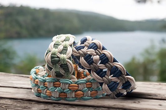 DESIGNSTUDIO | Paracord Halsband x Leder | Modell Charlotta