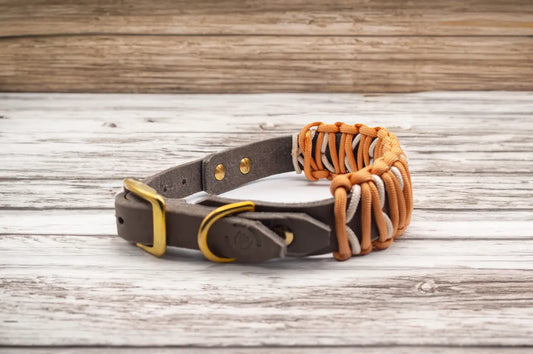 DESIGNSTUDIO | Leder Halsband mit Paracord | Modell Wiebke