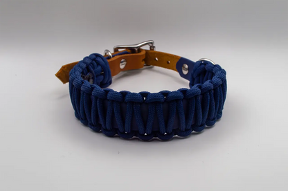 DESIGNSTUDIO | BioThane® Halsband mit Paracord & Leder | Modell Carl - Woof Couture