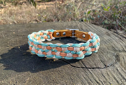 DESIGNSTUDIO | Paracord Halsband x Leder | Modell Charlotta