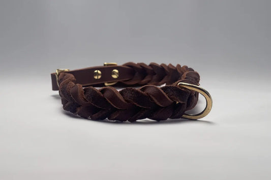 Modell Wilhelm | Leder Halsband geflochten