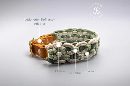 DESIGNSTUDIO | Paracord Halsband x Leder | Modell Charlotta