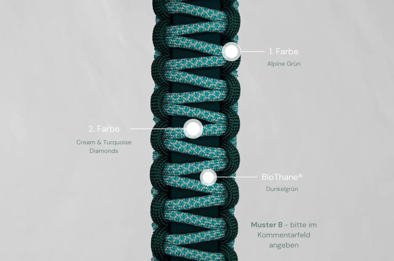 DESIGNSTUDIO | BioThane® mit Paracord | Modell Carmen HALSBÄNDER Woof Couture 