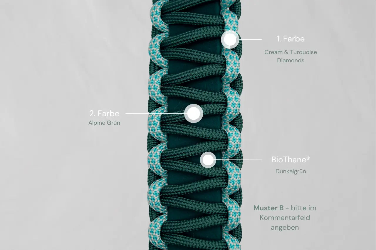 DESIGNSTUDIO | BioThane® mit Paracord | Modell Carmen HALSBÄNDER Woof Couture 