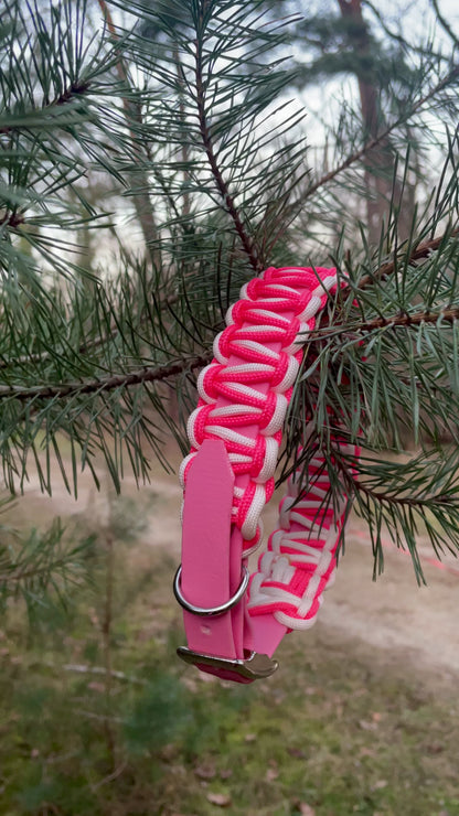 DESIGNSTUDIO | BioThane® Halsband mit Paracord zweifarbig | Modell Carmen